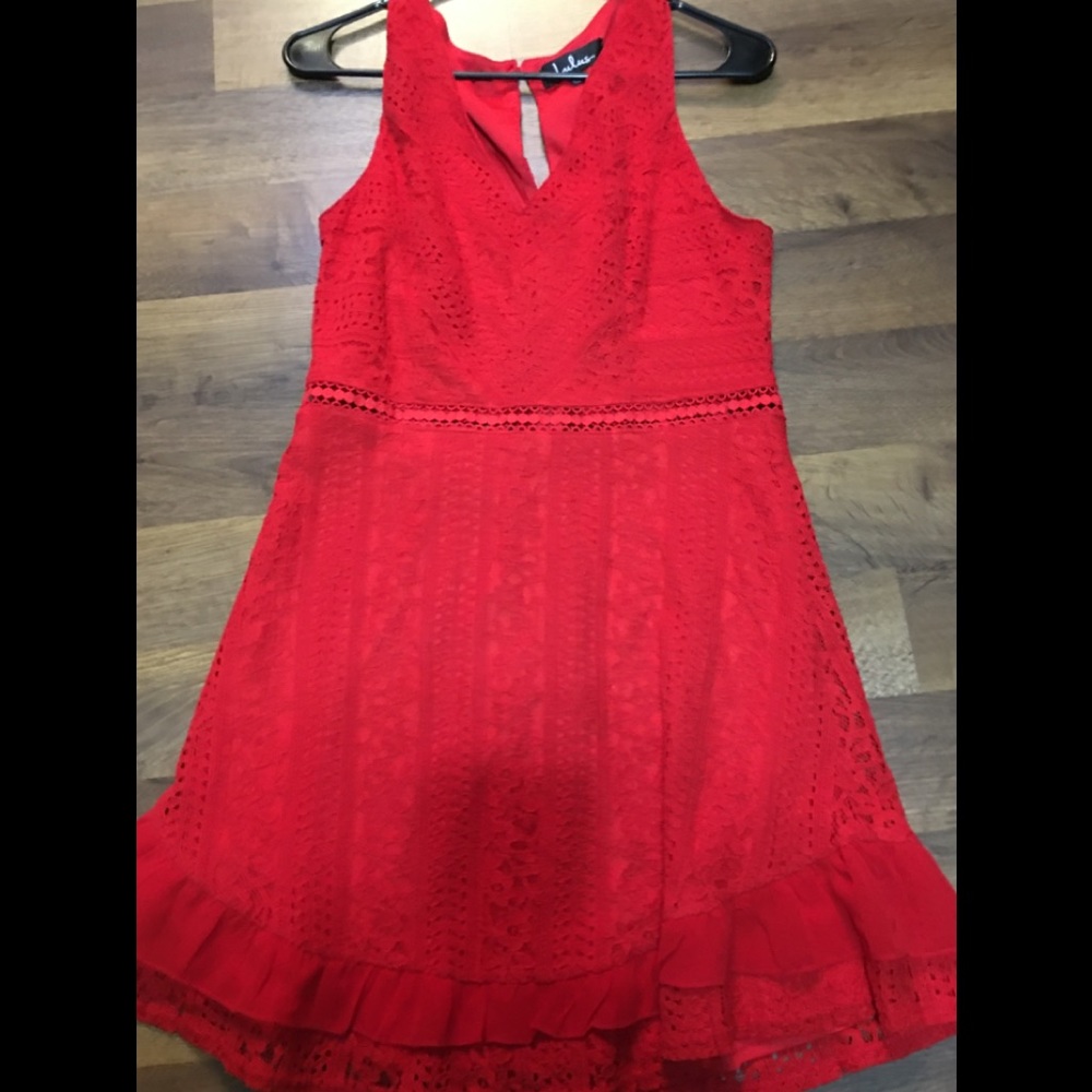 LULUS | Red Lace Skater Dr…